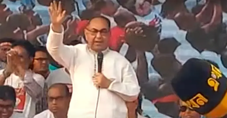 'তিস্তা নদী রক্ষা আন্দোলন' শীর্ষক কর্মসূচিতে বক্তব্য রাখছেন মীর্জা আব্বাস